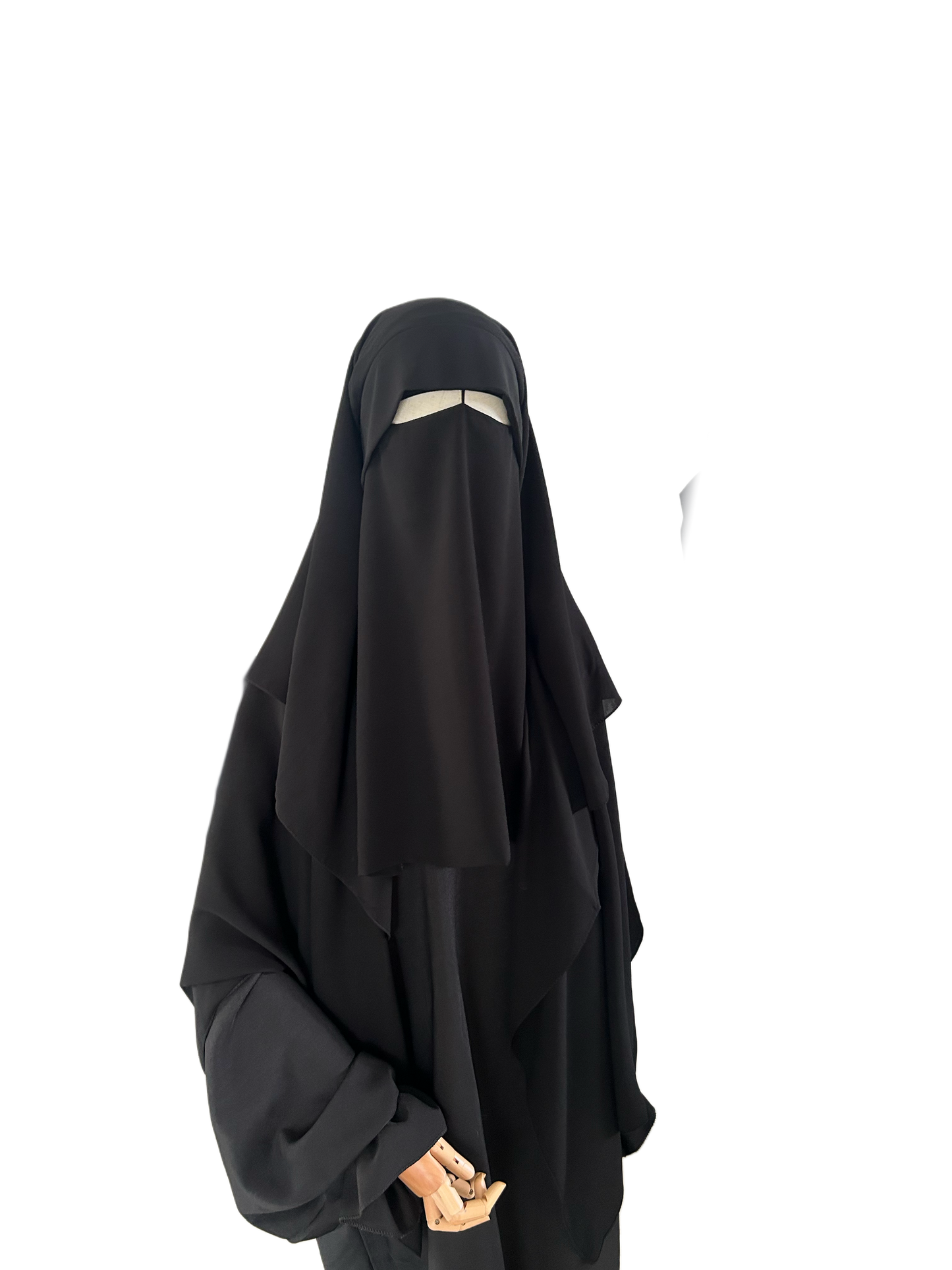 Langer Niqab 3-lagig mit Klappe