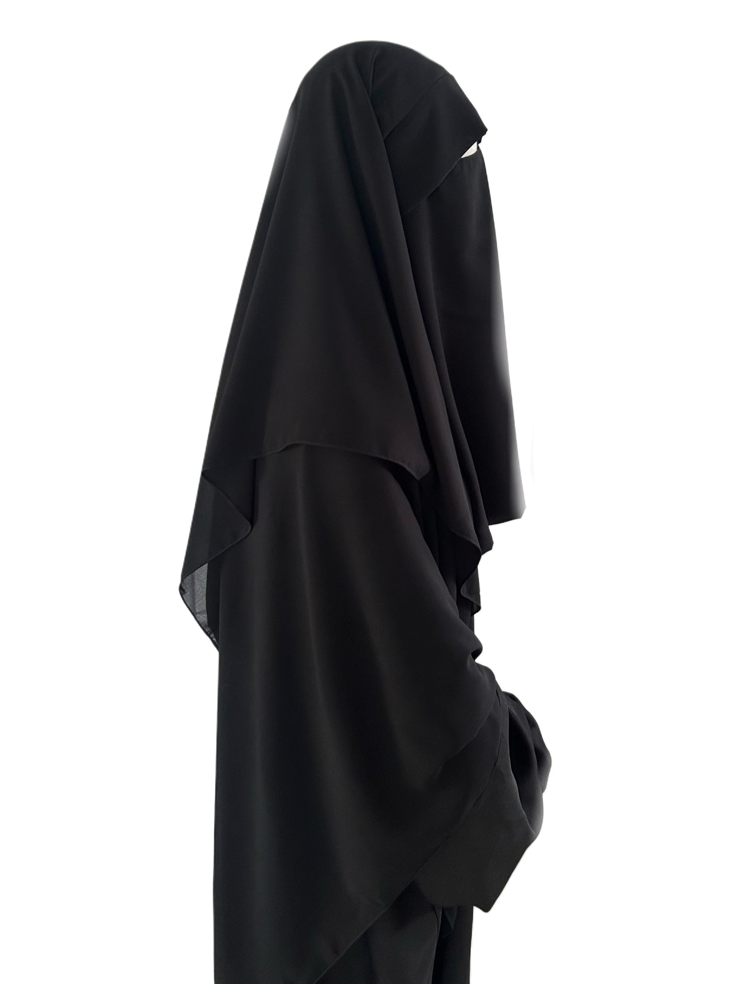 Langer Niqab 3-lagig mit Klappe