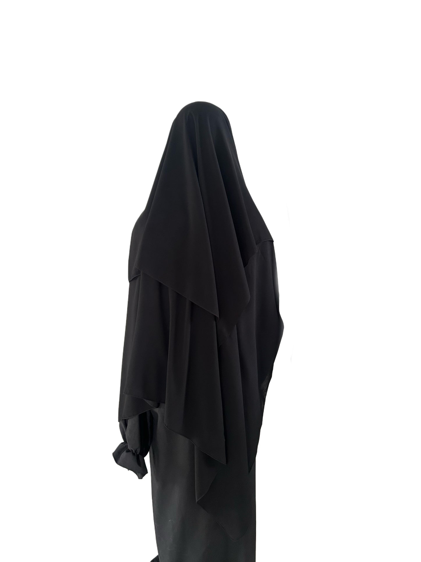 Langer Niqab 3-lagig mit Klappe